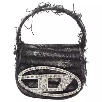 DIESEL Сумка из коровьей кожи с тканью, 1DR, через плечо, мини-сумка, женская, черная