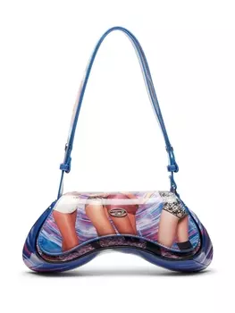 Diesel сумка на плечо Play Crossbody с принтом, синий
