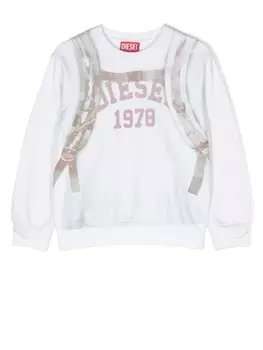 Diesel свитер с принтом, нейтральный цвет