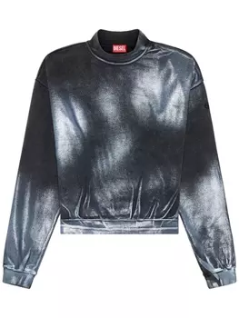 Diesel толстовка F-Alexan с эффектом металлик, черный