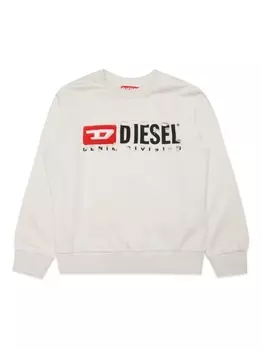 Diesel толстовка с эффектом потертости и логотипом, белый