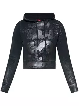 Diesel толстовка с капюшоном и логотипом F-Slimmy, черный