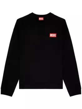 Diesel толстовка S-Nlabel-L1 с логотипом, черный