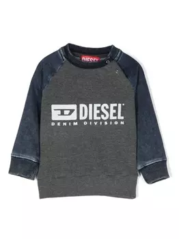 Diesel толстовка с рукавами реглан и логотипом, серый