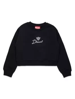 Diesel толстовка с вышитым логотипом, черный