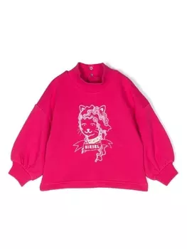 Diesel толстовка Srensyb с графичным принтом, розовый