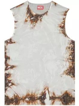Diesel топ T-BISCO-BURN-ART с принтом, серый