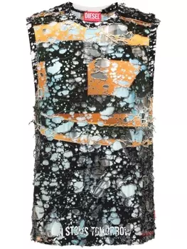 Diesel топ T-Bisco-Peel с прорезями, черный