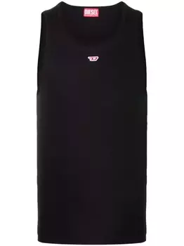 Diesel топ T-Lifty-D с вышитым логотипом, черный