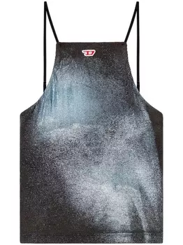 Diesel топ T-Wami с эффектом металлик, черный