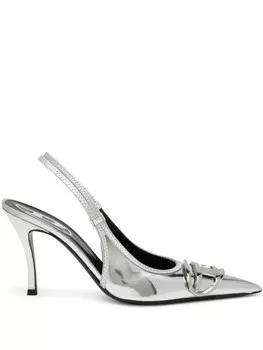 Diesel туфли-лодочки D-Venus Sb Slingback 80 мм, серебристый