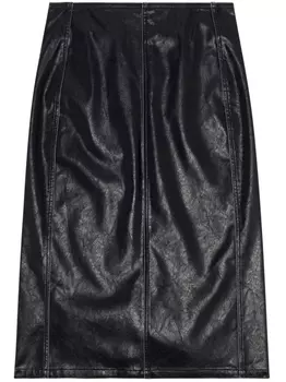 Diesel юбка миди O-Taten из искусственной кожи, черный