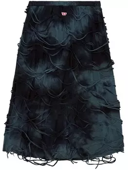 Diesel юбка мини O-Jal с эффектом потертости, черный