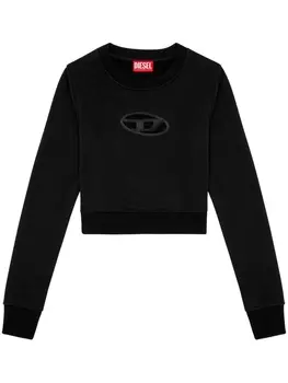 Diesel укороченная толстовка F-Slimmy-Od с вырезами, черный