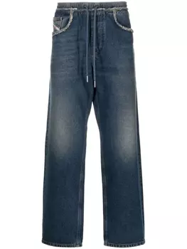 Diesel укороченные джинсы D-SERT прямого кроя, синий