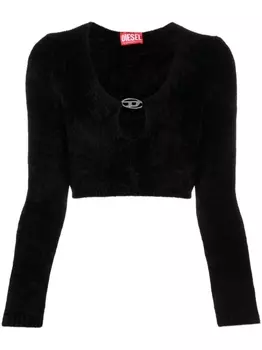 Diesel укороченный топ Cheryl с логотипом, черный