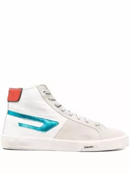 Diesel высокие кеды с эффектом потертости, белый