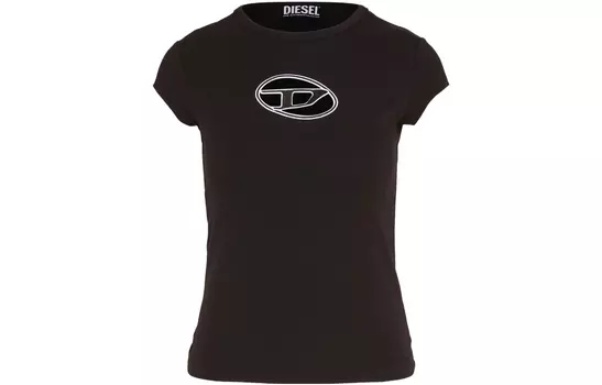 DIESEL Женская футболка, Черный логотип