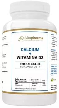Диетическая добавка AltoPharma, Кальций 1000 мг + Витамин D3 2000 МЕ, 120 капсул Inna Marka