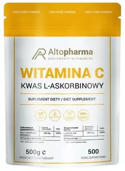 Диетическая добавка, AltoPharma, порошок витамина С, 100% L-аскорбиновая кислота, 500г Inna Marka