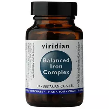 Диетическая добавка, Комплекс железа Balanced Iron Complex 30 капсул Viridian