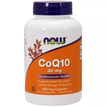 Диетическая добавка Now Coq10 30 мг 240 растительных капсул Now Foods