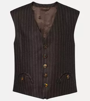 Дикий жилет из шерсти и кашемира в полоску Blaz Milano, Choco