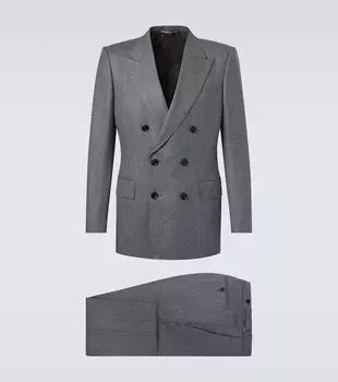 Диллан двубортный блейзер из чистой шерсти Tom Ford, Dark Grey
