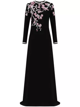 Dina Melwani вечернее платье Italian, черный