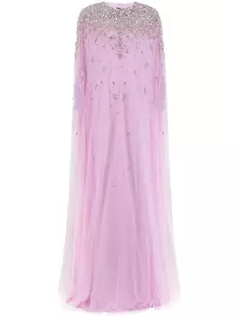 Dina Melwani вечернее платье из тюля, розовый