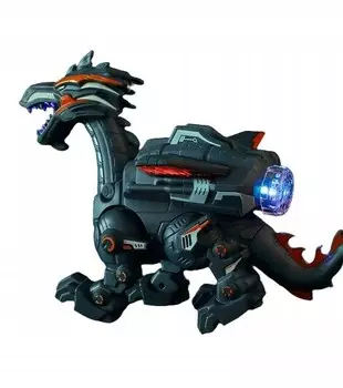 ДИНОЗАВР БОЛЬШОЙ ОГНЕДЫШАЩИЙ ДРАКОН ХОДИТ РЕВ - Черный Cudowne Zabawki