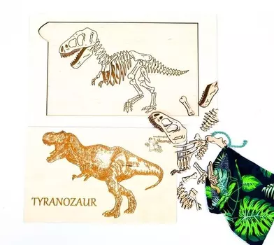 Динозавр Тираннозавр, деревянный динозавр, базовая версия, скелет динозавра, кости Inna marka