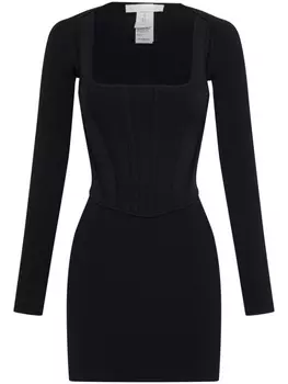 Dion Lee ажурное платье мини с корсетом, черный