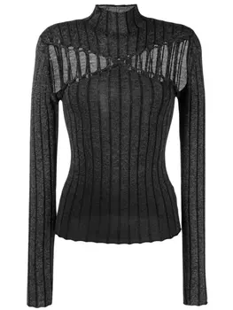 Dion Lee джемпер с плетеной отделкой, черный