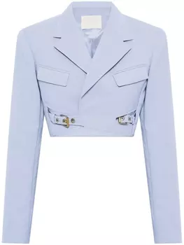 Dion Lee Interlock cropped single-breasted blazer, синий