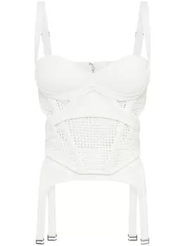 Dion Lee кардиган в технике кроше, белый