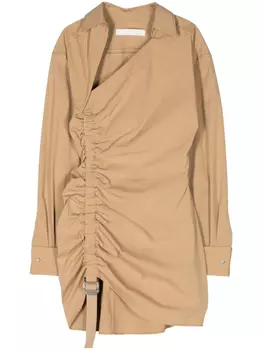 Dion Lee короткое платье асимметричного кроя, коричневый