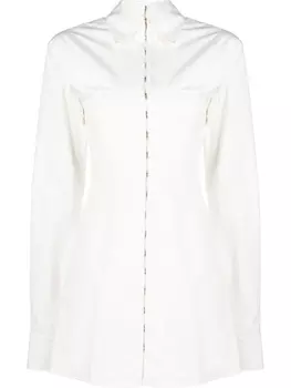 Dion Lee короткое платье-рубашка Hook, нейтральный цвет