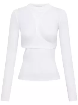 Dion Lee многослойный топ Modular с длинными рукавами, белый