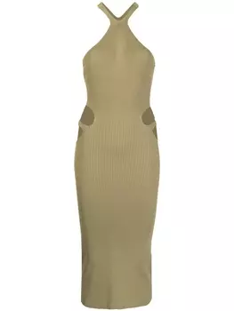 Dion Lee облегающее платье Lustrate Fork, коричневый