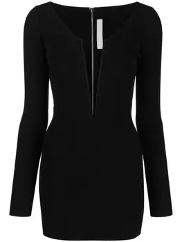 Dion Lee платье Angled в рубчик, черный