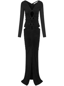 Dion Lee платье макси Ouroboros с длинными рукавами, черный
