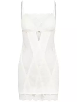 Dion Lee платье мини Oblique с корсетом, нейтральный цвет