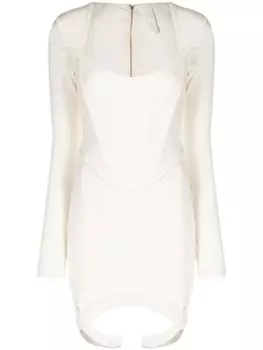 Dion Lee платье мини с корсетом, белый