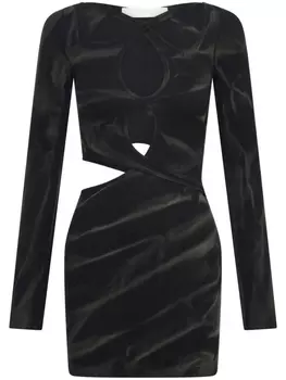 Dion Lee платье мини с выцветшим эффектом, черный