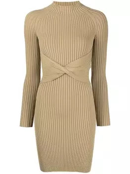 Dion Lee платье мини в рубчик, зеленый