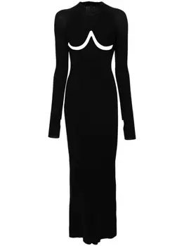 Dion Lee платье в рубчик, черный