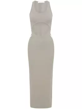 Dion Lee полупрозрачное платье в технике кроше, серый