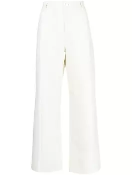 Dion Lee широкие джинсы с бахромой, коричневый