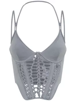 Dion Lee топ-корсет с плетеным декором, серый